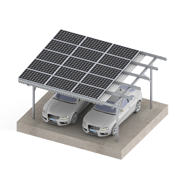 système de montage solaire pour abri d'auto à quatre pôles 