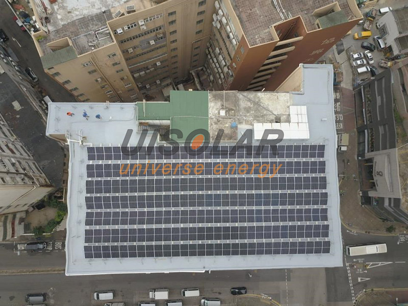 UISOLAR a terminé un projet de montage triangulaire de 121,8 kW à Hong Kong
